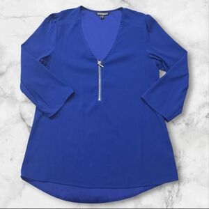 Express Royal Blue Woman's Blouse Top Shirt Size Xtra Small (XS) D35